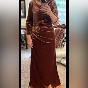 Velvet Esther Terra-cotta Bridesmaids or Mother of the Bride dress